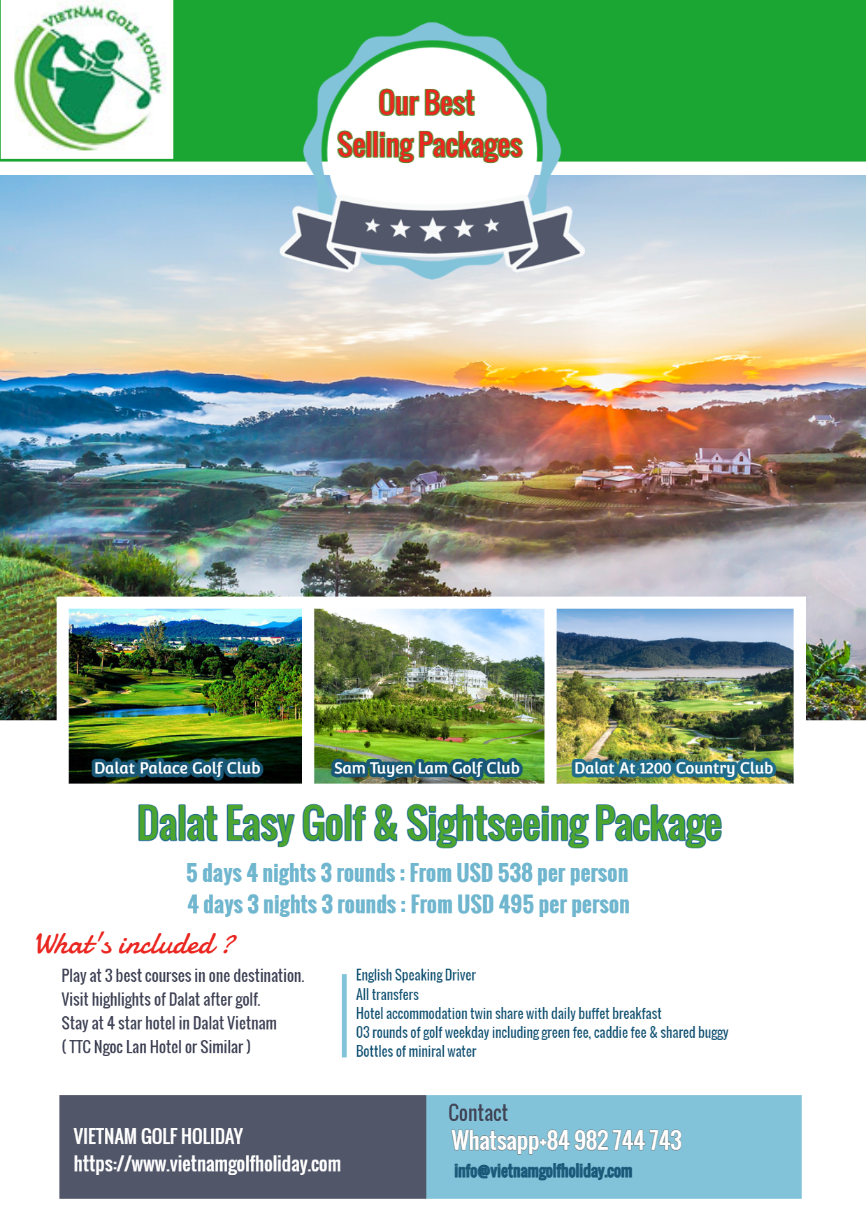 Dalat easy golf package 